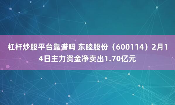 杠杆炒股平台靠谱吗 东睦股份（600114）2月14日主力资金净卖出1.70亿元