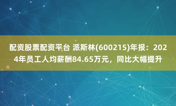 配资股票配资平台 派斯林(600215)年报：2024年员工人均薪酬84.65万元，同比大幅提升