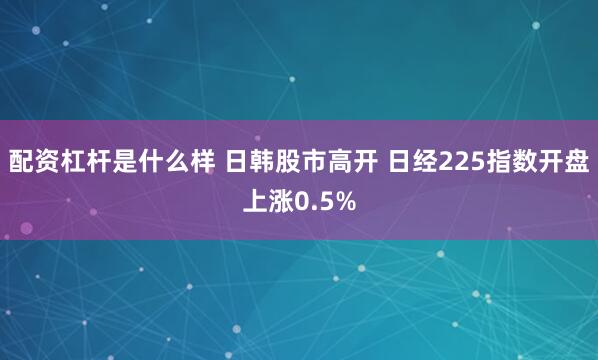 配资杠杆是什么样 日韩股市高开 日经225指数开盘上涨0.5%