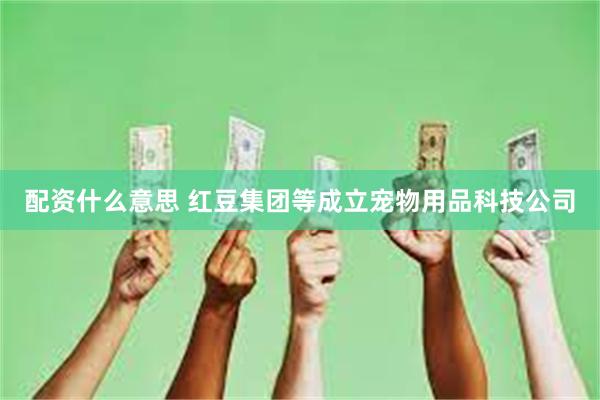 配资什么意思 红豆集团等成立宠物用品科技公司